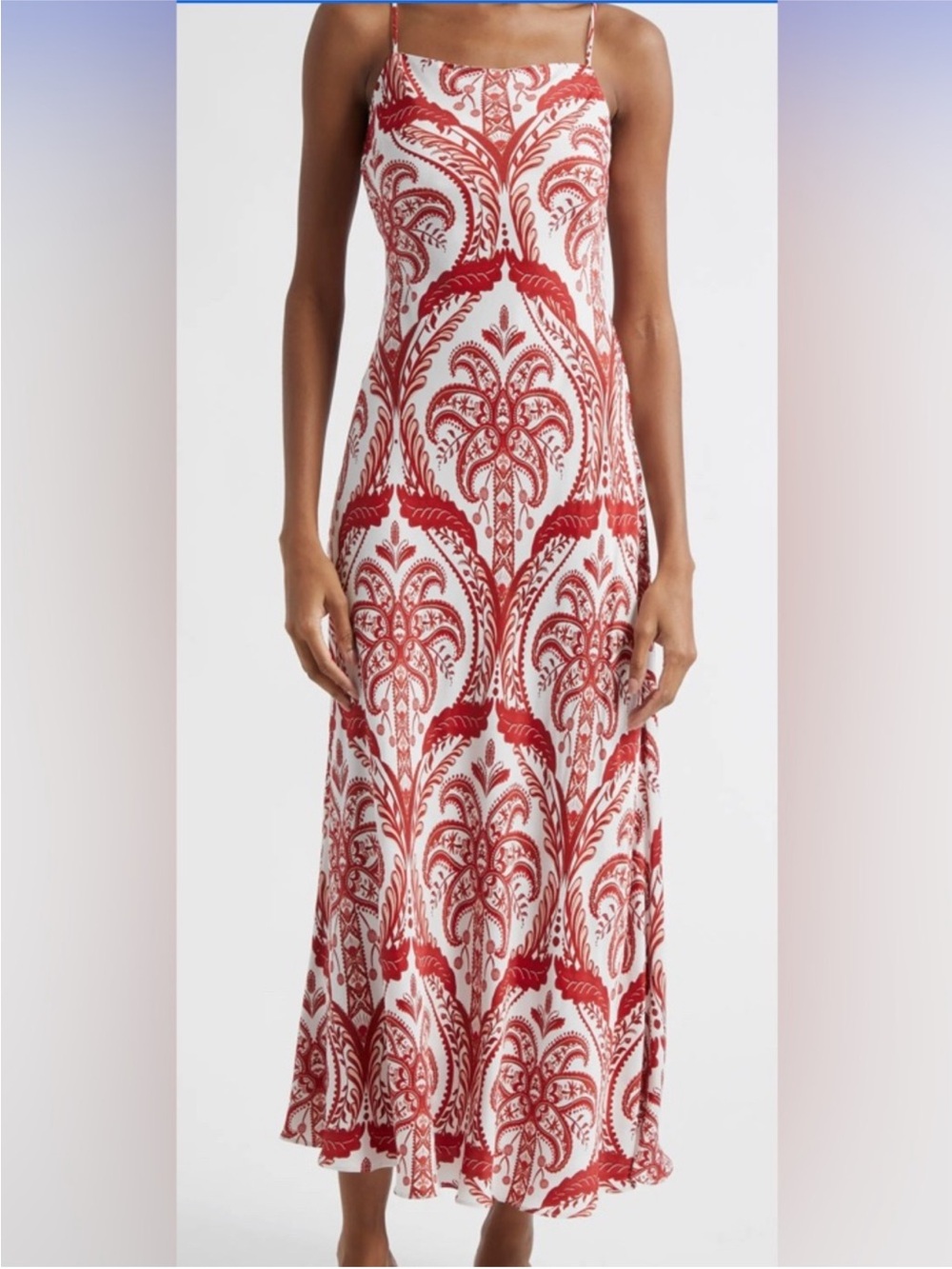 ⭐️FARM RIO Cameo Red & White Tropical Slip Dress Spaghetti Strap⭐️ as is - Picture 4 of 10